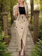 O 18391 Casual Button Belt Skirt Set ���й�װ��װȹ �羳����