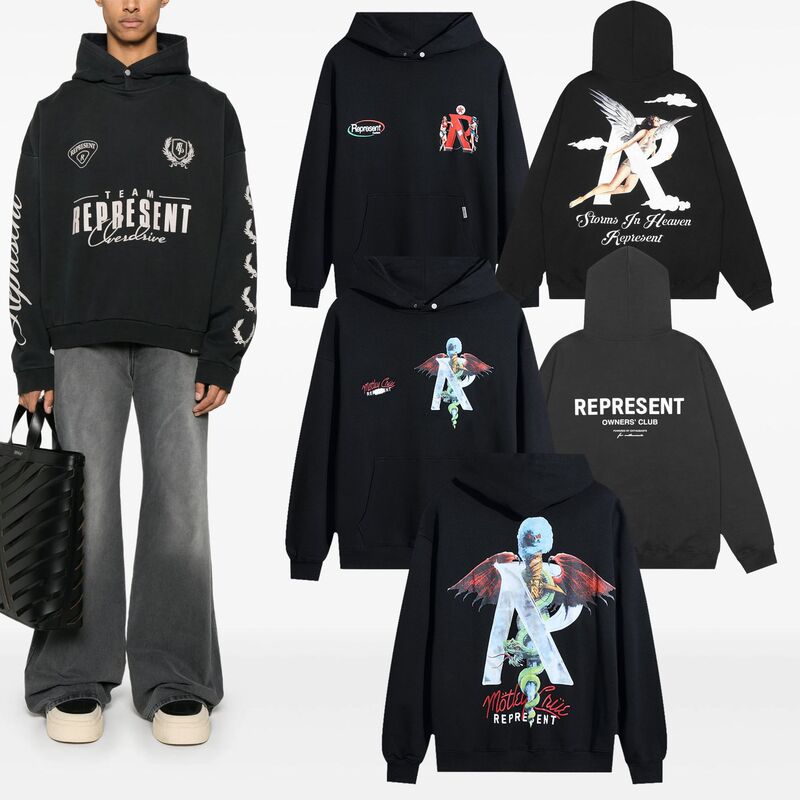 Foreign Trade Cross-Border Correct Version Represent Letter Print Terry Hooded Sweatshirt Unisex Pullover Jacket