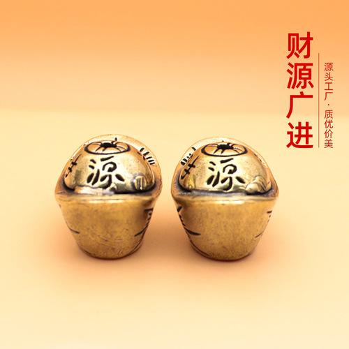 May 1st Year of the Rabbit Gold Ingot Craft Gifts National Trend Style Pure Copper Retro Lucky Creative Boutique Ornaments Gifts Street Stalls