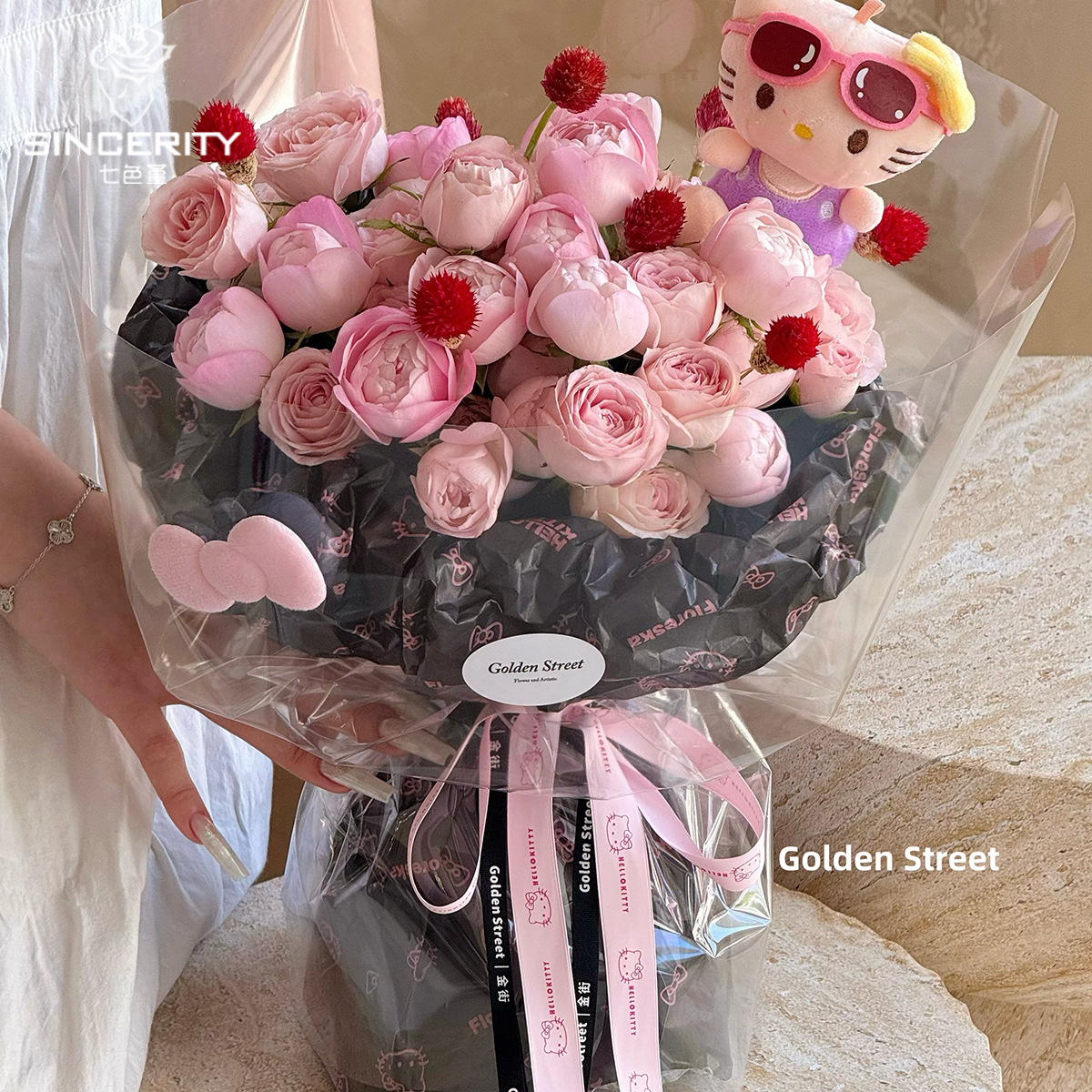 Los siete colores cordier Kate Miao engrosado material de embalaje floral impresión floral paquete de flores DIY papel de embalaje floral