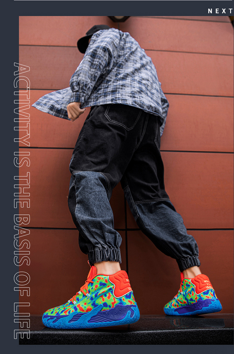 Three-ball Three-generation Bauer Basketball Shoes for Men and Women Anti-slip and Wear-resistant High-top Concrete Combat Cushioning Sports Shoes_voghion.com