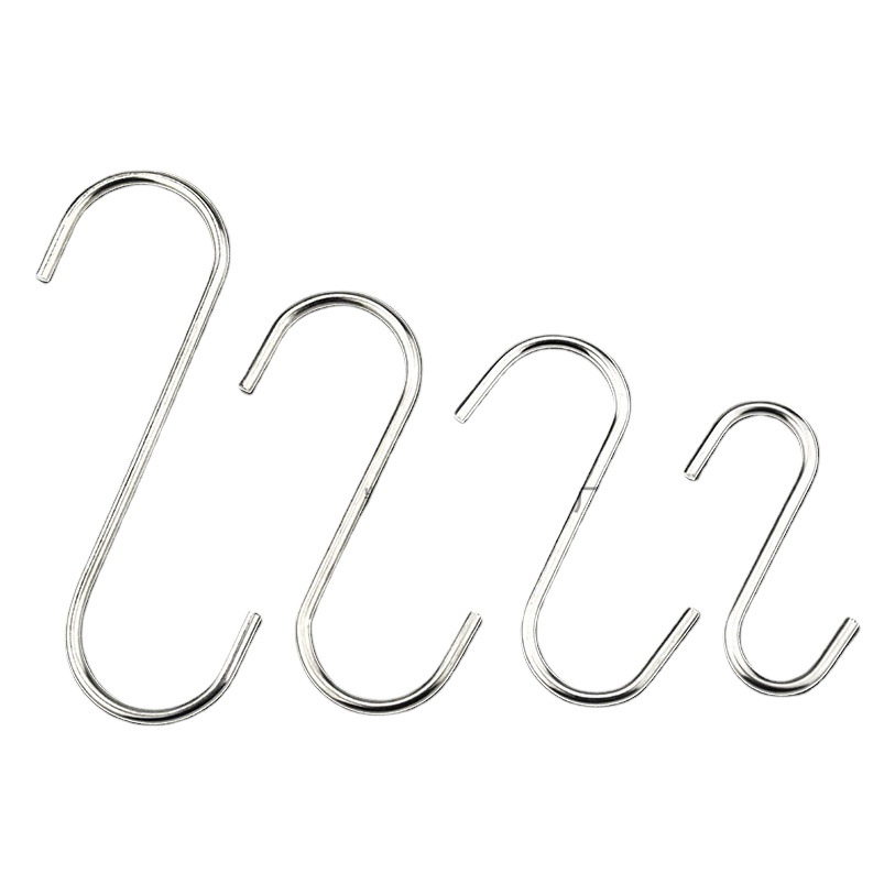 Directo de fábrica de acero inoxidable S gancho negrita 4MM gancho de carne gancho de cocina de acero inoxidable S-tipo gancho de barra transversal
