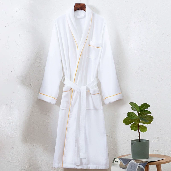 Cotton cut velvet green fruit collar tooth strip bathrobe