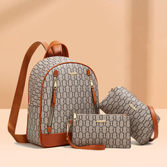 2024 new cross-border fashion Korean style trendy one-shoulder backpack three-way women's bag multi-purpose backpack three-piece set