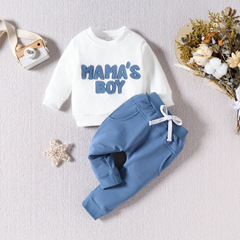 赤ちゃんの春と秋の長袖の上着のズボンの2つのセットの乳幼児の服の運動の欧米の男の子の女の子のスーツ