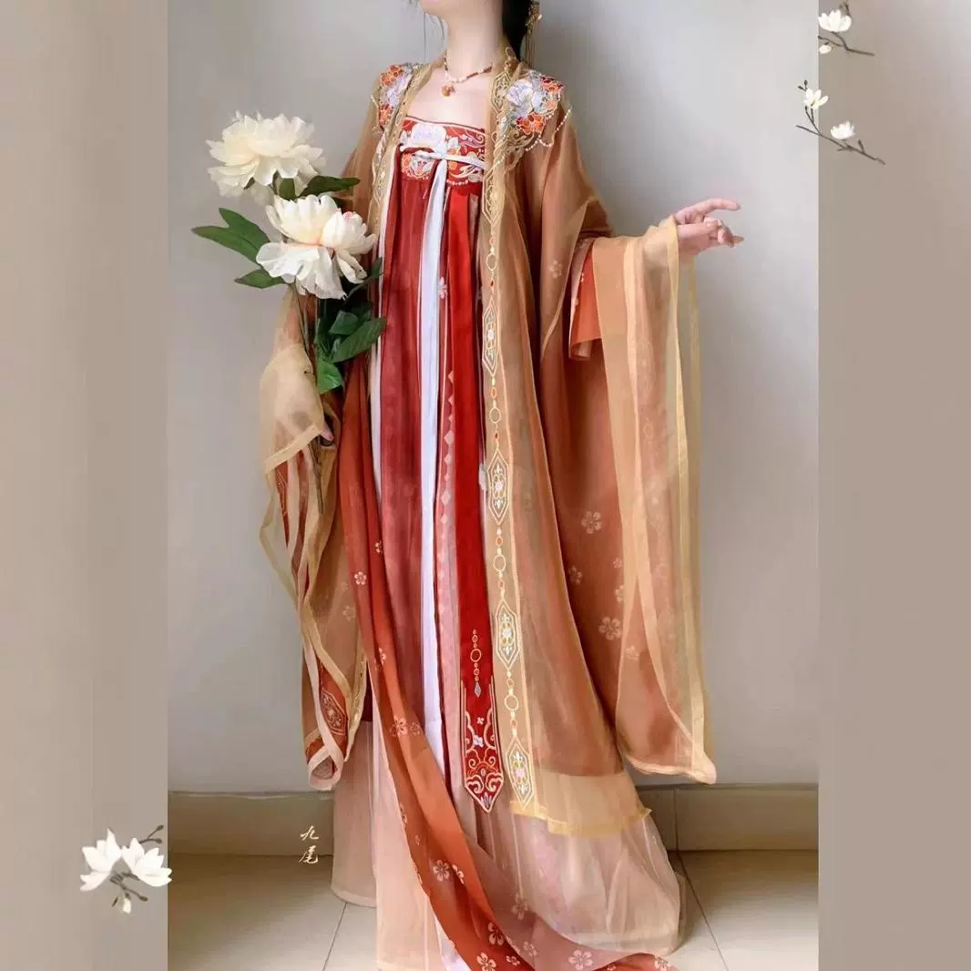Оригинальный новый Hanfu женский "Fu Jin Rong" танский подтяжка с вышивкой