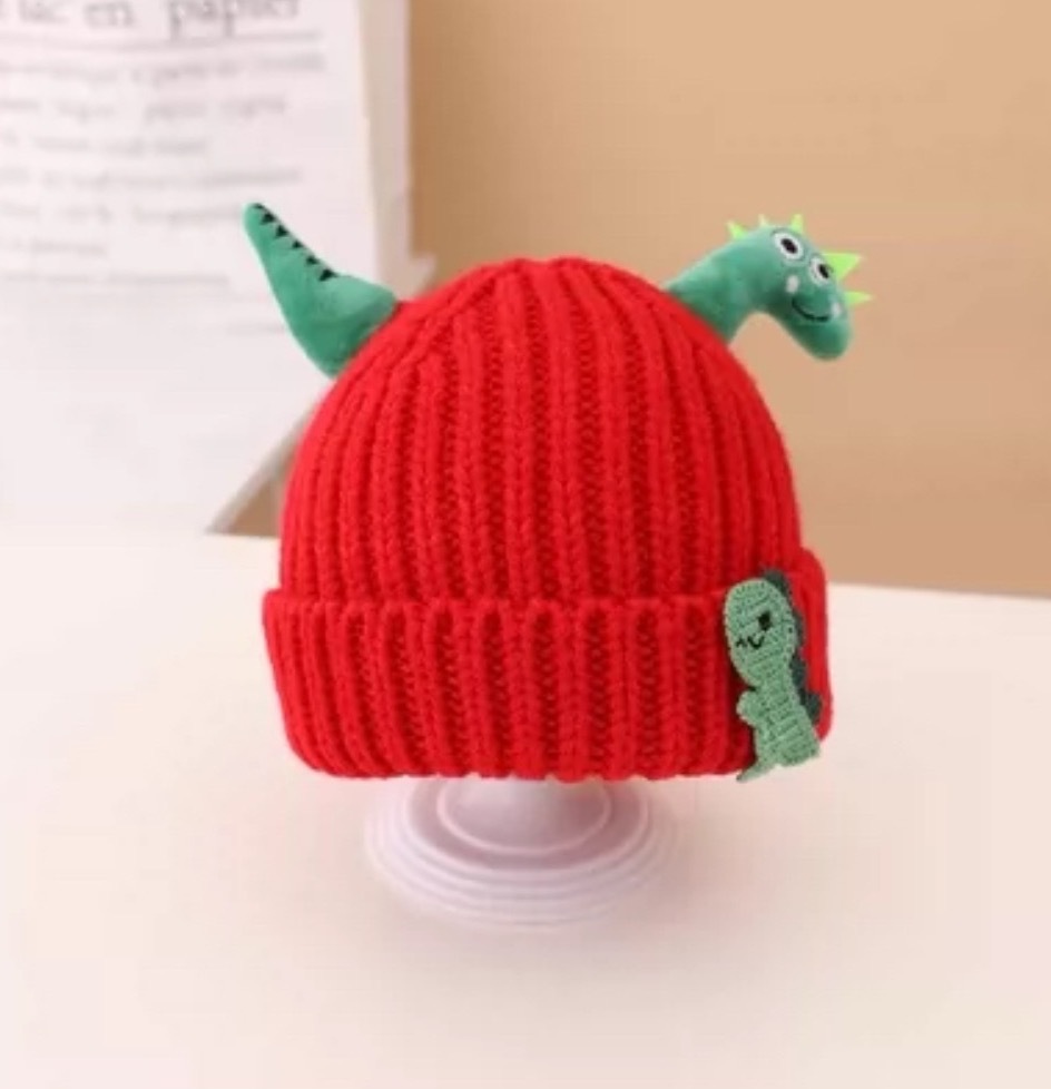 Sombrero de lana de invierno para niños Garry Baby Knitwear Sombrero de dibujos animados Little Dinosaur Baby Sombrero cálido y lindo