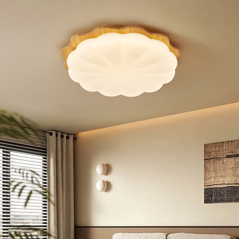 Luz de techo del dormitorio 2026 nueva lámpara de habitación de mano de nuez retrógrada silenciosa cama principal luz de techo 274L
