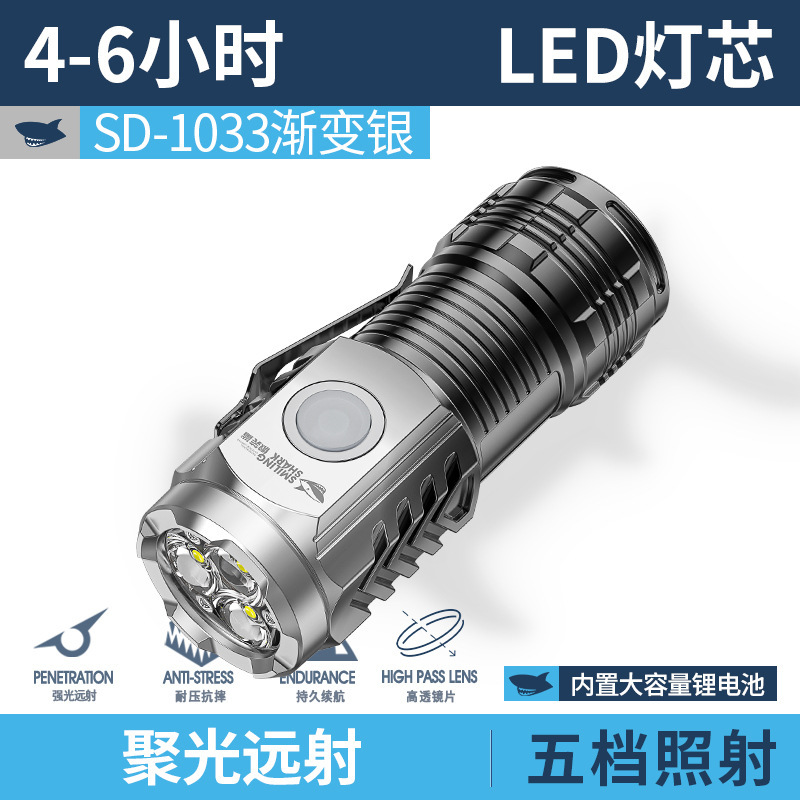 跨境超亮远射新款便携手电筒强光迷你家用手电筒户外随身led灯轻|undefined