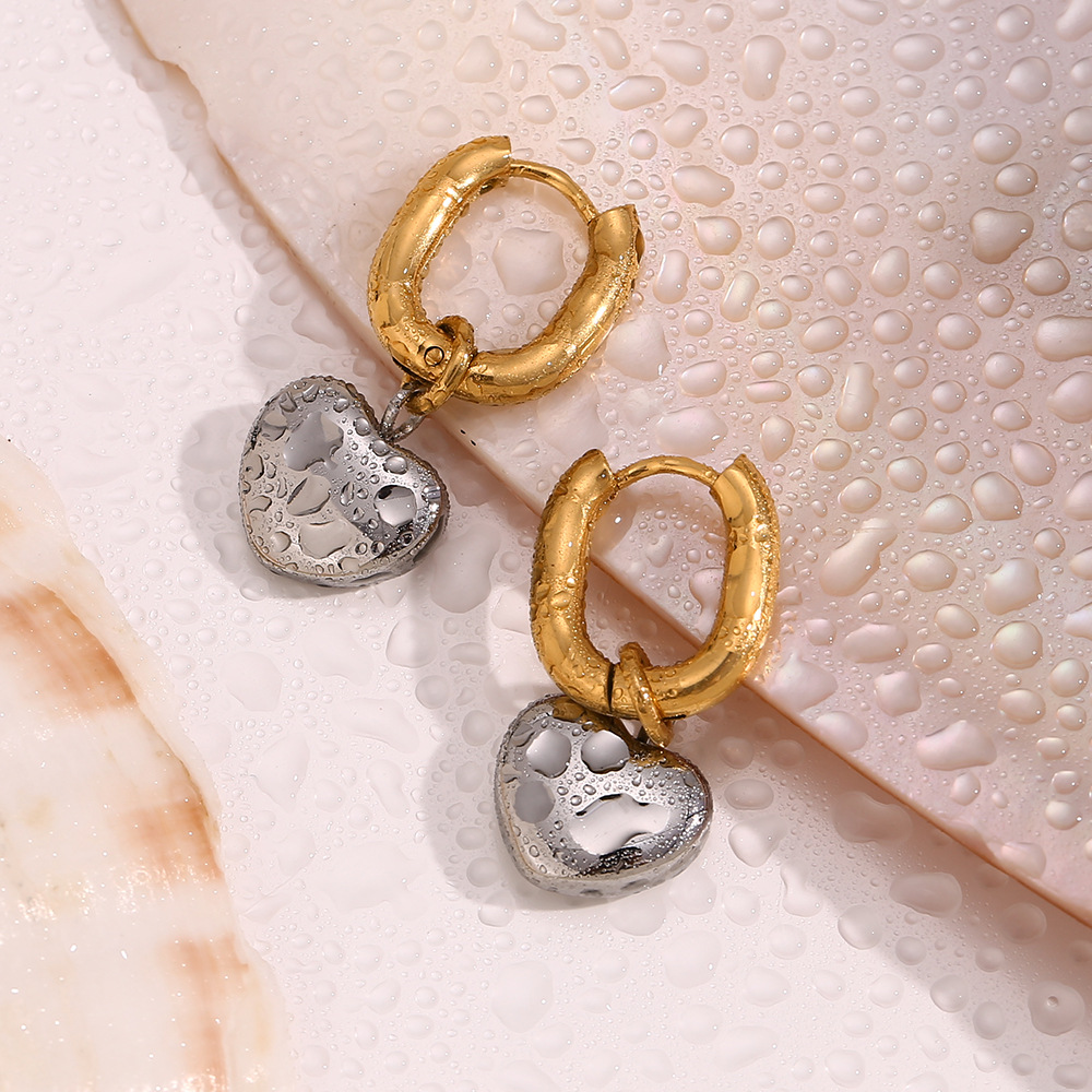 Stitching Love Pendant Stainless Steel Earrings