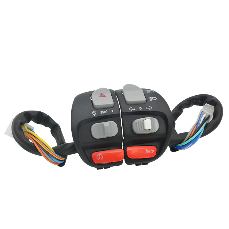 God of War 125 Start Horn Asamblea del asiento mango GTR pedal de la motocicleta dirección faro luz cambiante flash doble interruptor combinación