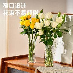 塑料高透防摔花瓶水养水培插花富贵竹透明方形装饰客厅小卧室玄关
