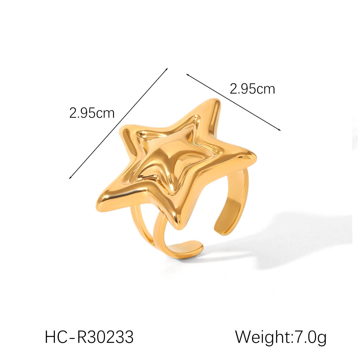 Anillo de acero inoxidable de cinco puntas de color en forma de estrella no se desvanece, anillo de acero de titanio de alta calidad, joyas de mano