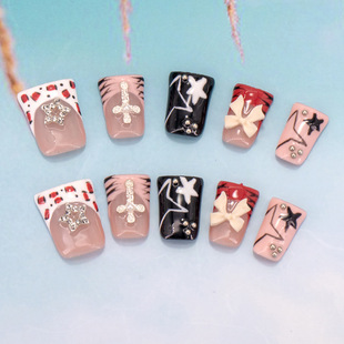 Trendy Handmade High-End Foreign Trade European and American Cross-Border Popular Duckbill Trapezoid Nails with a Sense of Sophistication