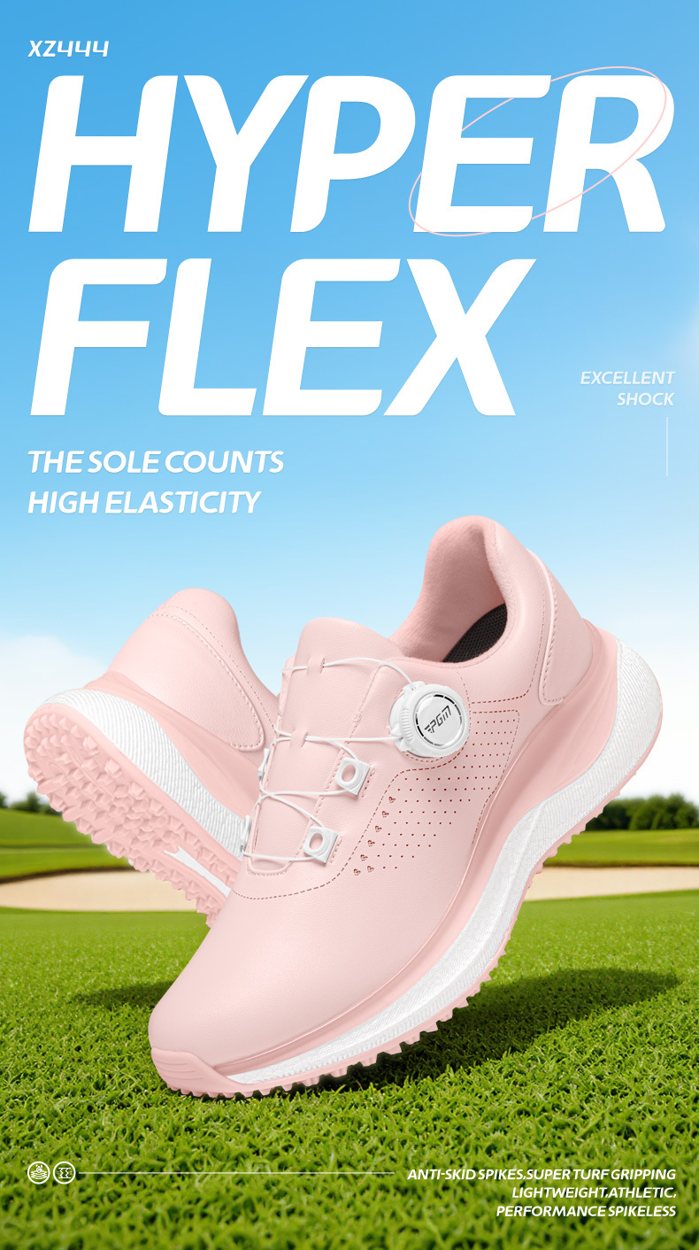 Giày golf nữ PGM chống thấm nước, cổ cao co giãn, đế giữa bỏng ngô tăng chiều cao — Bột trái đào [Siêu chống nước/Đế giữa bỏng ngô/Khóa giày chống trượt được cấp bằng sáng chế] XZ444 chi tiết 8