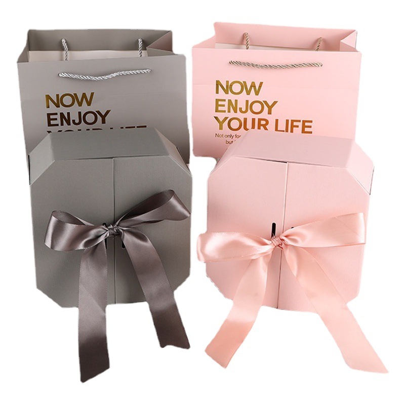 Christmas Double-Door Pink Octagonal Gift Box, Ins-Style Gift Box, Wholesale Wedding Bridesmaid Gift Box, Empty Box