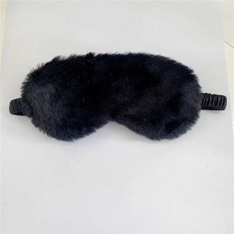 Máscara de ojo de piel de conejo de dibujos animados de felpa lindo cómodo sombreado protección del sueño hombres y mujeres de dibujos animados lindo máscara de ojo en stock ventas directas