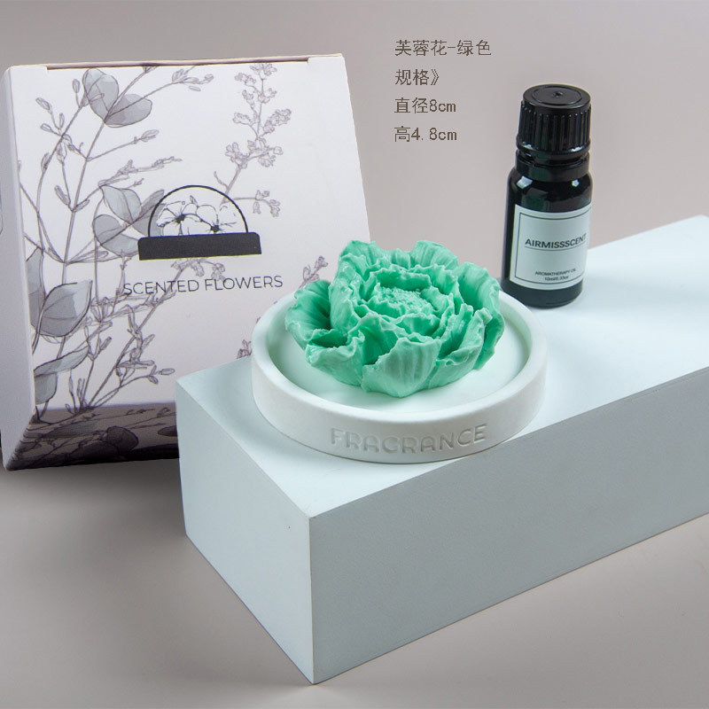 卸売り刺繍花香薫石膏拡香石高級感室内持続家庭用アロマ香薫置物お土産|undefined