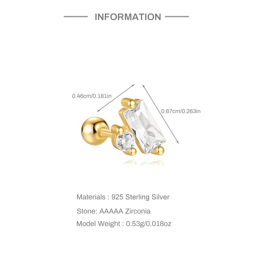 2g Weight straight barbell Piercing needle type Zircon Inlay Material Ear Studs Classification Ear Cartilage Rings & Studs Piercing Type 1 Piece Quantity Daily, Festival Occasion 925 Sterling Silver Material Geometric, Star Pattern All Seasons Season Unisex Gender Plating, Inlay Design Shiny, IG Style Style 1 Piece Ear Cartilage Rings & Studs IG Style Shiny Geometric Star 925 Sterling Silver Plating Inlay Zircon Ear Cartilage Rings & Studs 3