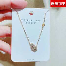 雅施丽芙银饰品S925新款镶钻气质优雅短款银项链锁骨链女5253J