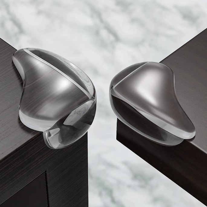 Water Drop Table Anti-Collision Corner Transparent Kidsren's Anti-Collision Protective Cover Furniture Range Hood Thickeneded Soft Rubber Anti-Collision Corner Protector