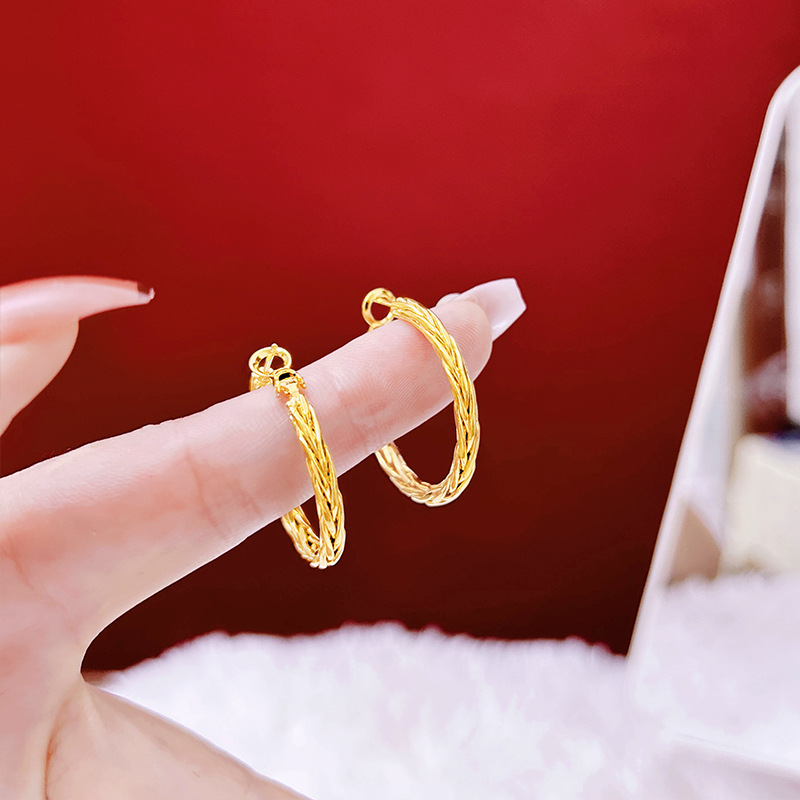 Ins línea torcida pendientes irregulares de las mujeres ronda pendientes giro moda personalidad alto color joyería al por mayor