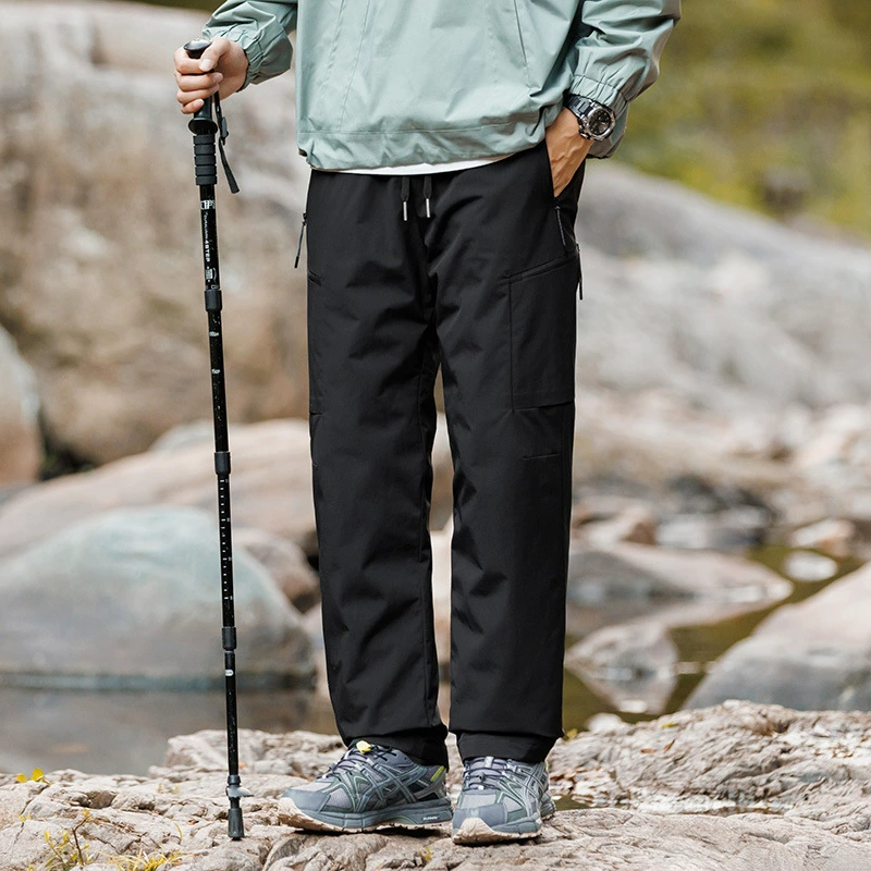 Наружные альпинистские спортивные зарядные теплые пуховые брюки зимние мужские комбинезоны рыхлые повседневные дикие брюки