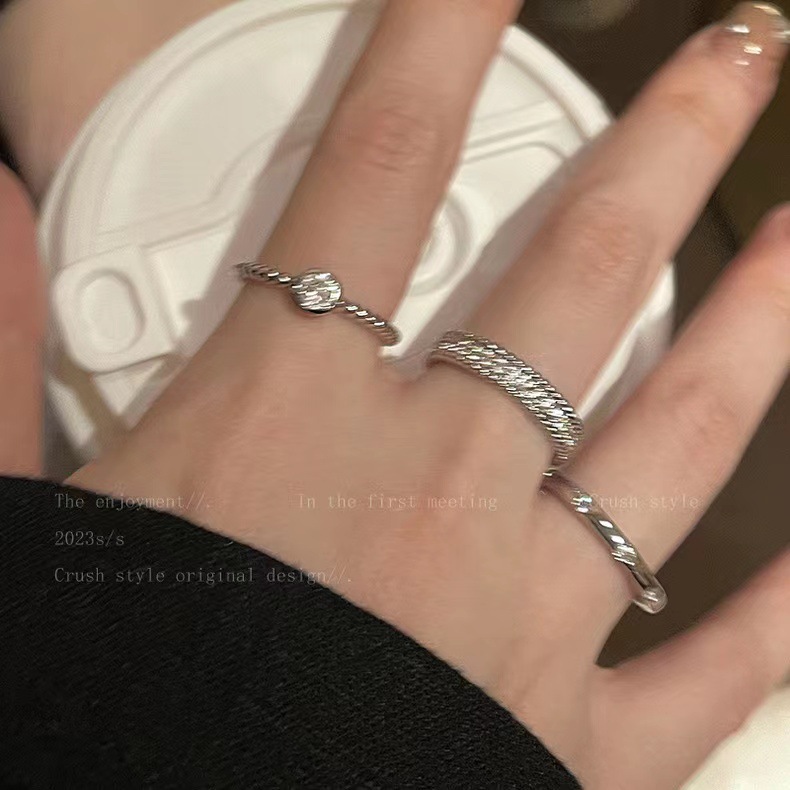 Stackable Minimalist Ring Set With Cubic Zirconia For Women_voghion.com