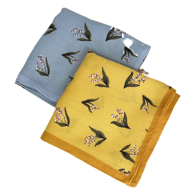 Estilo étnico retro pequeña bufanda cuadrada nueva bufanda de flores de anacardo verano de las mujeres habitación con aire acondicionado bufanda exterior delgada bufanda