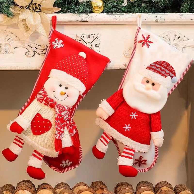 Christmas Stereo Elderly Socks Gift Bag Snowman Kindergarten Kidsren's Candy Stereo Gift Extra Large Elderly Socks