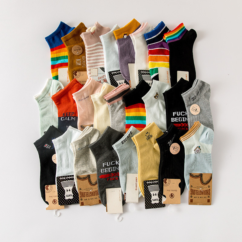 Women's Fashion Color Block Cotton Socks display picture 5