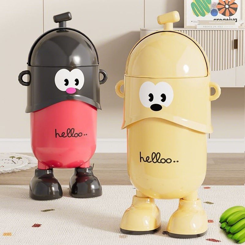 Basura de dibujos animados de gran capacidad lindo basura casera sala de estar cocina dormitorio sin doblarse creativo canasta de papel de alta calidad