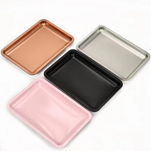 Korean-style Insta-inspirred stainless steel jewelry tray manicure desk tool storage tray cosmetic plate metal tray disc