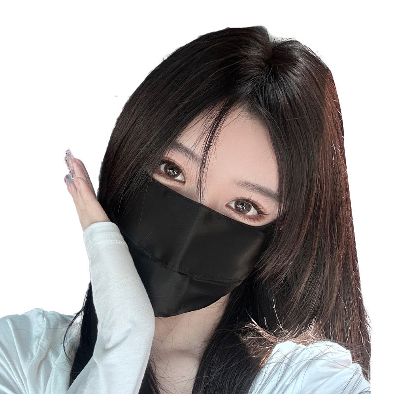 Máscara solar de seda para mujeres 100% máscara anti-UV verano cuello transpirable ciclismo cara Gini