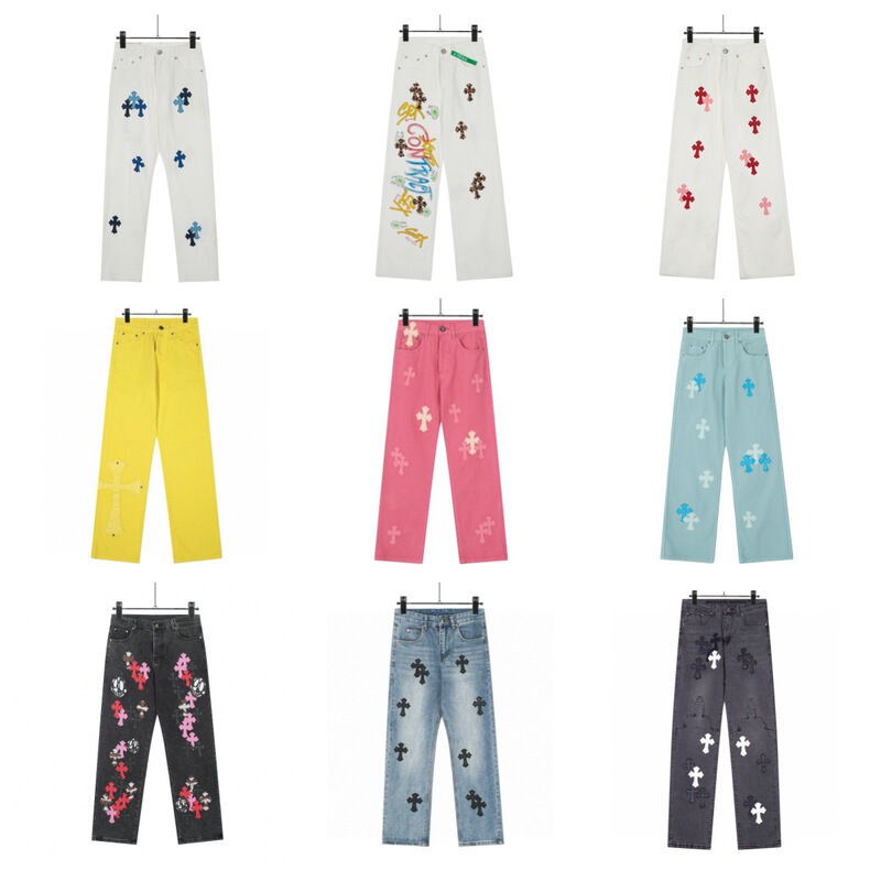 Authentic Chrome Hearts Cross Patch Embroidery Washed Denim Jeans Wholesale Dropshipping Authentic Chrome Hearts Cross Patch Embroidery Washed Denim Jeans Wholesale Dropshipping