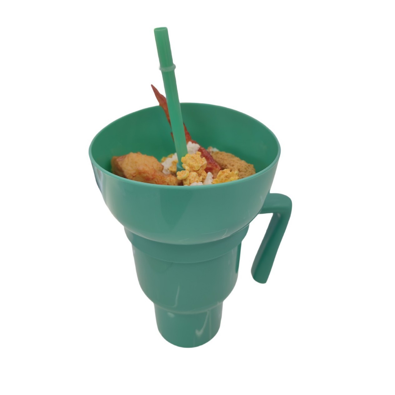 Taza de bebida de palomitas de maíz taza de cola taza de bocadillos taza de palomitas de maíz estadio tumbler taza de paja con mango