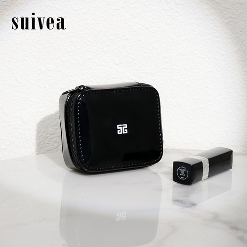 2024 New Cosmetic Case Mini Storage Lipstick Bag High-end Patent Belt Cosmetic Mirror Small Box Cosmetic Women's Bag