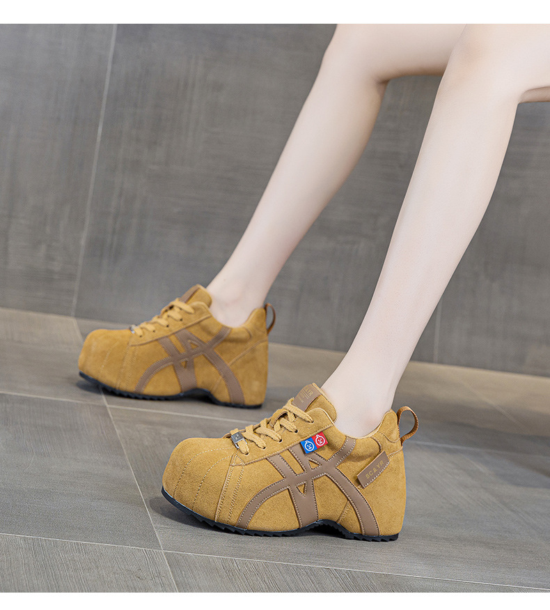 Giày sneaker nữ chunky đế dày phong cách Birkenstock mũi to, thời trang retro Mỹ, tăng chiều cao — M2982 li đơn màu vàng, M2982-1 màu nâu cộng với nhung, M2982-1 màu xám nhung, M2982 lớp lót đơn màu xám chi tiết 14