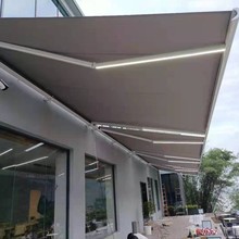 外贸出口重型全盒伸缩式遮阳棚阳台庭院遮雨棚户外电动收缩遮阳蓬