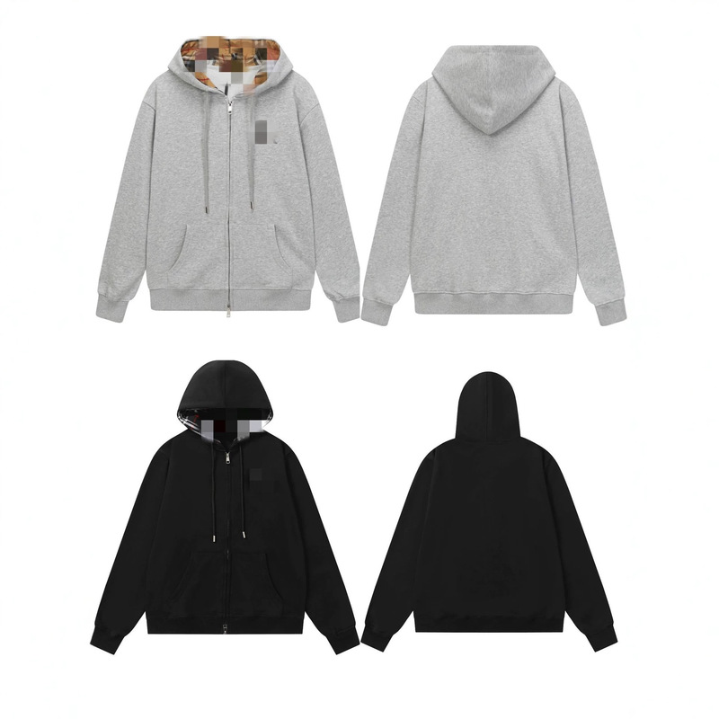 26 Cross-Border Popular Items for Men and Women, Plaid Zipper Embroidered Fashion Brand, Trendy and Versatile, Plaid Style for Spring and Autumn, Casual and Versatile