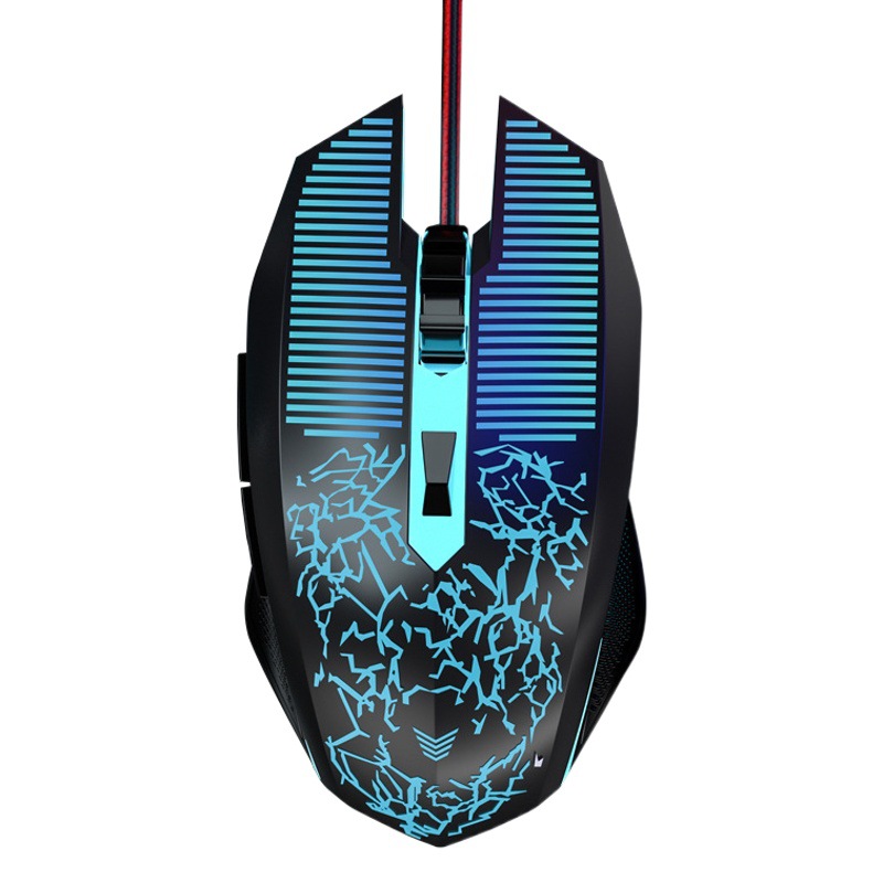 Wrangler Cracked Wired Mouse with Colorful Lighting for Gaming, E-Sports, Office, Usb, Laptop, Desktop Computer, Rgb