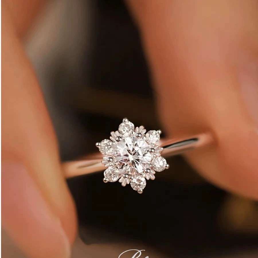 Adjustable wedding ring, 1‑carat style, light‑luxury design, multiple motif options