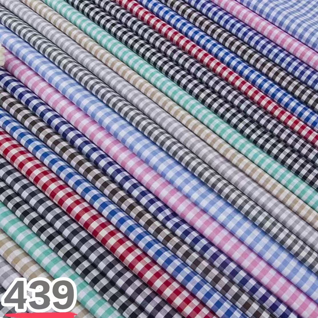 纯棉高密50支棉格子布春夏秋童装女睡衣衬衫厂家现货供应面料色织