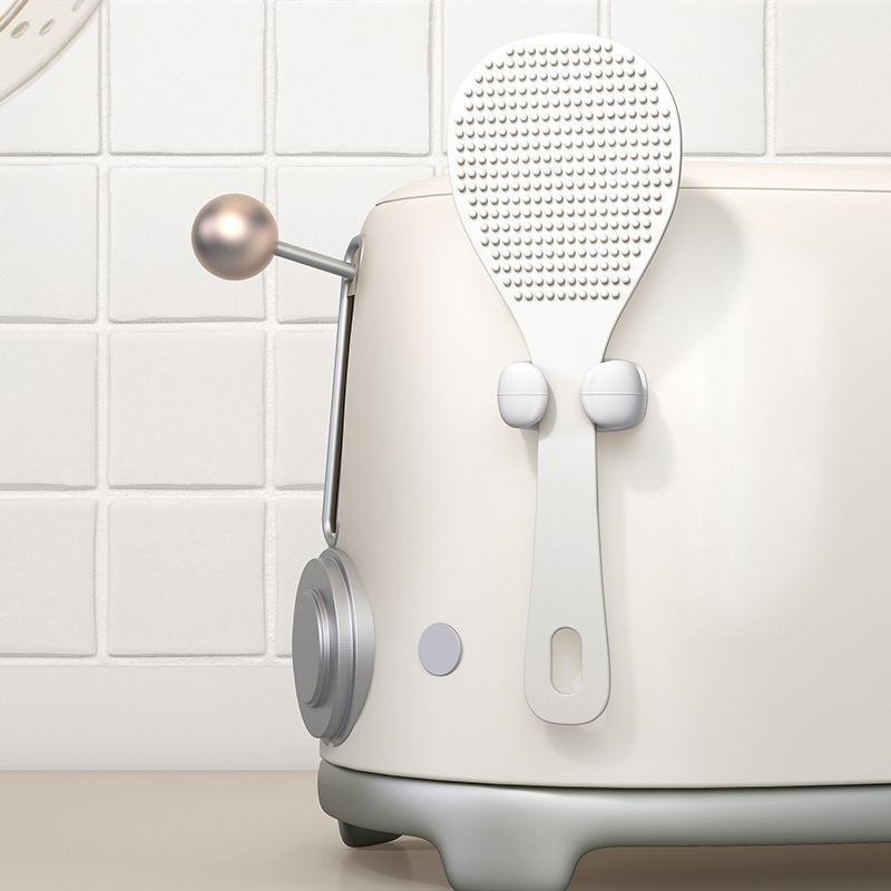 Rice Spoon Storage Rack Kitchen Wall Hanging Rice Cooker Rice Shovel Storage Rack Silicone Hook Non-stick Rice Spoon Storage Rack