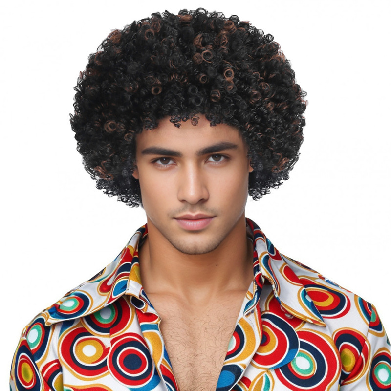 Cross-Border Export of European and American Style Afro Wig 70S Retro Short Curly Hair Amazon Wig Dropshipping