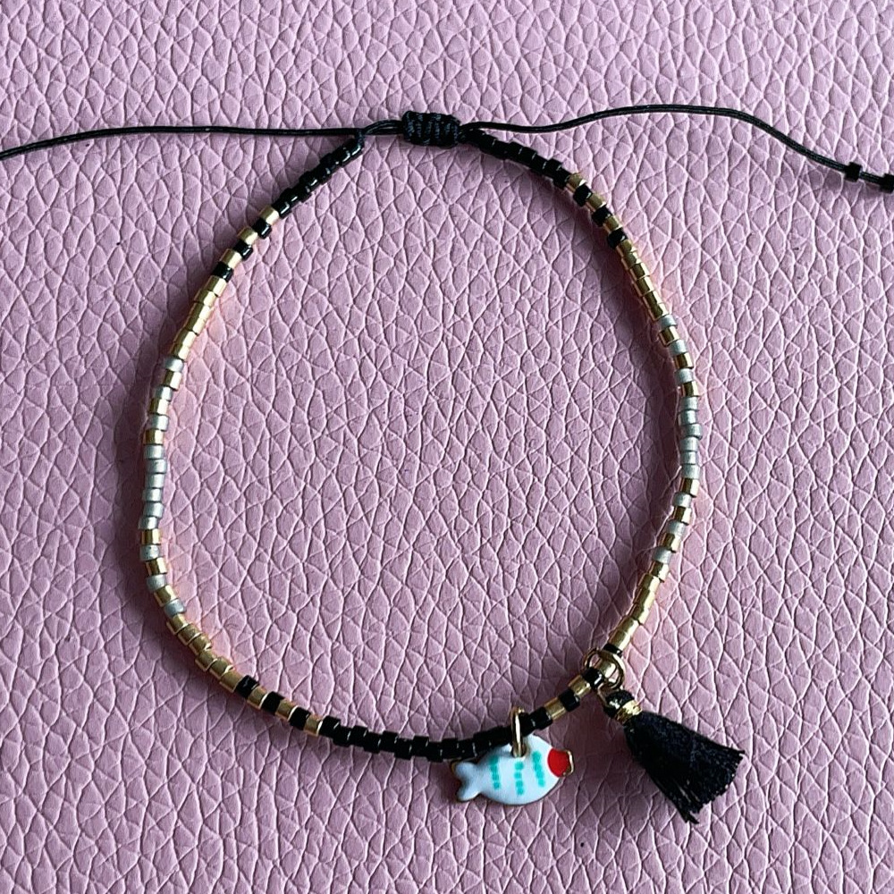 Tassel, Seed Bead Material Fish Pattern All Seasons Season Bohemian Fish Tassel Seed Bead Chain-free Beaded Bracelets Wholesale