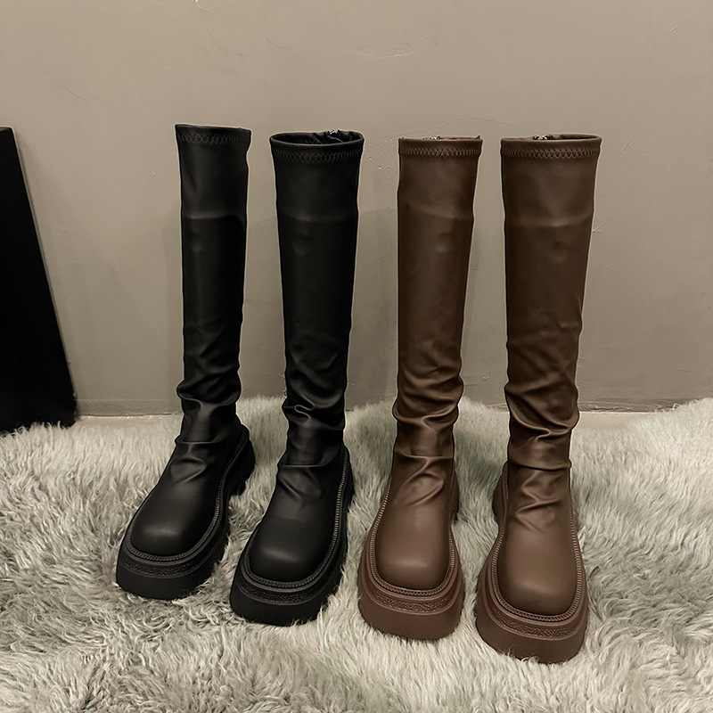 Demi-season retro high boots platform