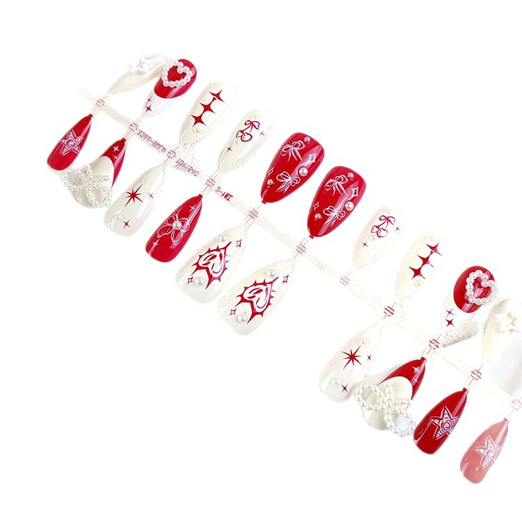 Fábrica de uñas de diamantes cortas y largas venta directa de uñas personalizadas prefabricadas 30 piezas de código de desgaste de uñas