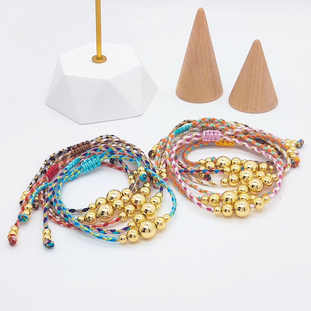 8g Weight 18K Gold Plated Plating Material Bracelets Classification cotton rope Chain Material Cord String Chain Type 1 Piece Quantity Daily Occasion cotton rope, Copper Material Geometric Pattern All Seasons Season Women's Gender Knitting Design IG Style, Simple Style Style IG Style Simple Style Geometric 18K Gold Plated Cotton Rope Copper Cord String String Bracelets Wholesale 1