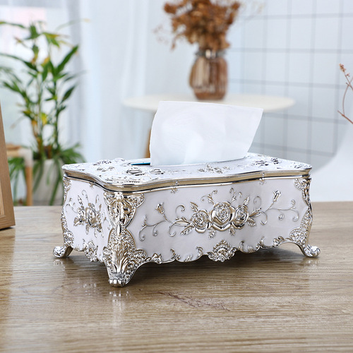 Home living room decoration supplies European style plastic tissue box home living room paper box creative decoration paper drawer box